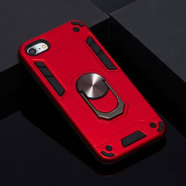 iPhone 7/8/SE (2020/2022) - Hybrid Armor Ring Skal - Röd Red Röd