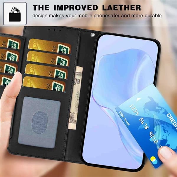 Honor 400 Lite Plånboksfodral Läder Svart