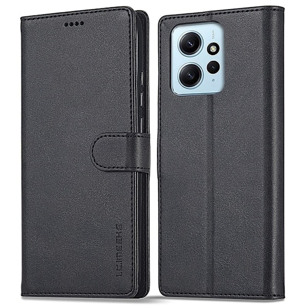 LC.IMEEKE Xiaomi Redmi Note 12 4G Fodral Läder Svart