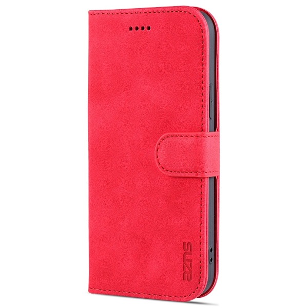 iPhone 13 Pro Max - AZNS Läder Fodral - Röd