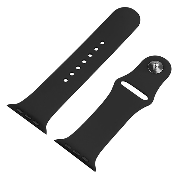 Silikon Armband + Skärmskydd Härdat Glas Apple Watch 41 mm Svart