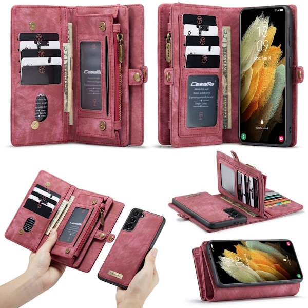 Samsung Galaxy S21 Plus - CASEME 2-i-1 Multifunkti Red Röd