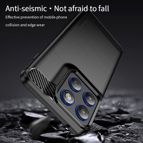 MOFI Motorola Edge 70 Skal Borstad Stål Textur Röd