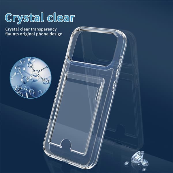 iPhone 18 Pro Max/17 Pro Max Skal Med Korthållare Transparent