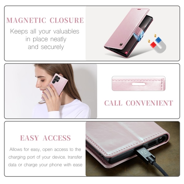 CASEME Samsung Galaxy S23 Ultra Fodral Wax Textur Roséguld