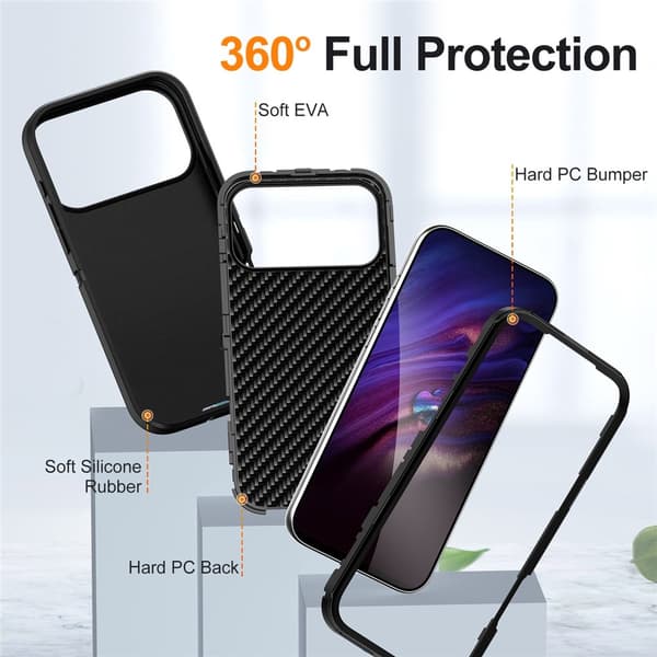 iPhone 17 Pro Max Skal Extreme Shockproof Hybrid Svart