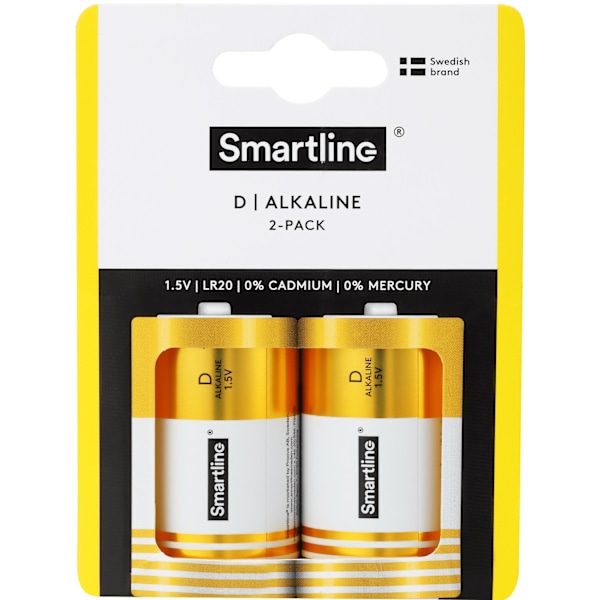 Smartline D LR20 1.5V Alkaliskt Batteri 2-pack