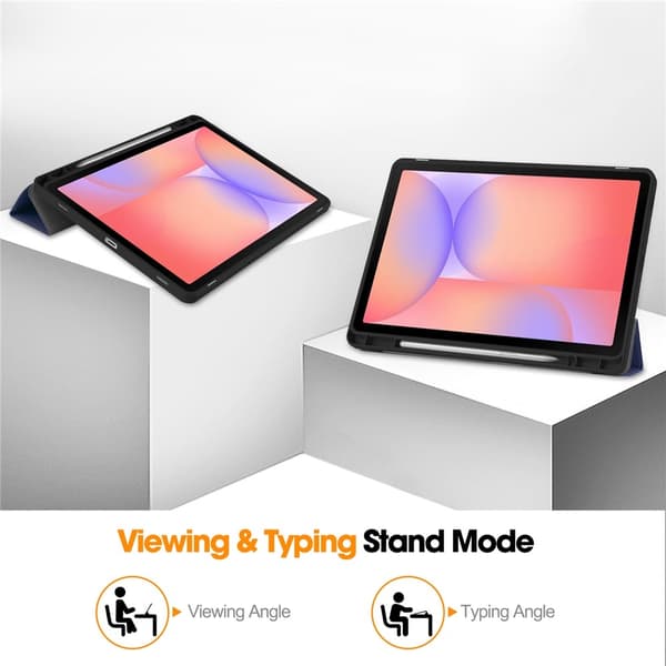 Samsung Galaxy Tab S10 Lite Fodral Tri-Fold Pennhållare Mörk Blå
