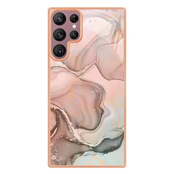 Samsung Galaxy S23 Ultra Skal Marmor TPU Rosa