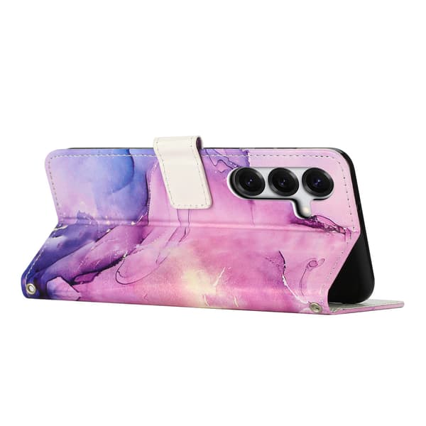 Samsung Galaxy S26 Plus Fodral Läder Marmor Lila