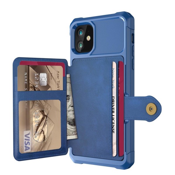 iPhone 12 Pro Max - Skal Med Magnetiskt Plånbok - Blå Blue Blå