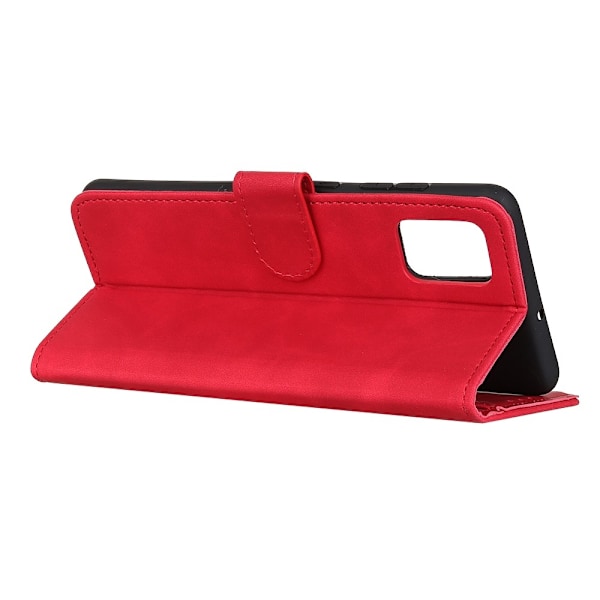 Samsung Galaxy A72 - KHAZNEH Retro Läder Fodral - Röd Red Röd