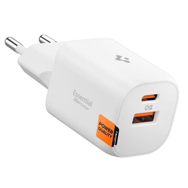 Spigen 35W Väggladdare USB-C / USB-A Essential Vit