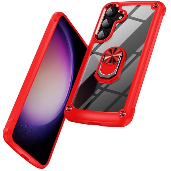 Samsung Galaxy S26 Skal Shockproof Ring Hybrid Röd