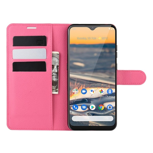 Nokia 5.3 - Litchi Plånboksfodral - Rosa Pink Rosa