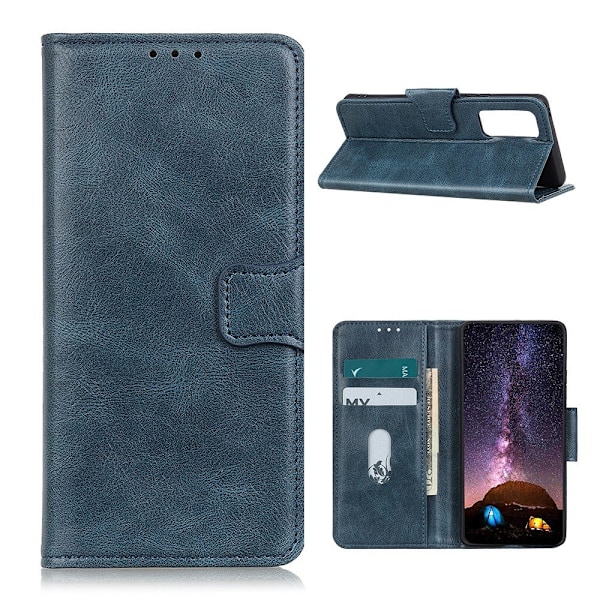 Samsung Galaxy A72 - Crazy Horse Läder Fodral - Blå Blue Blå