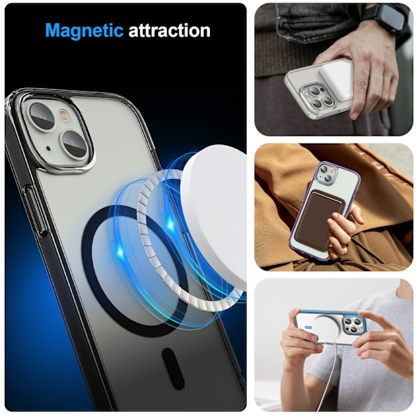ColorPop iPhone 15 Plus Skal CH MagSafe Transparent/Svart