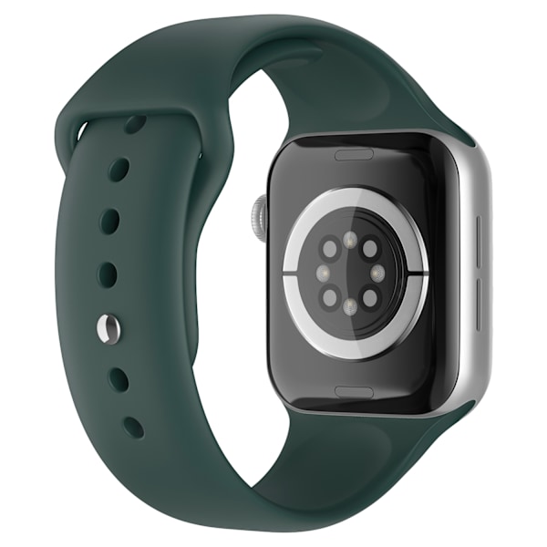 Apple Watch 42/44/45/49 mm Silikon Armband (S/M) Mörk Grön