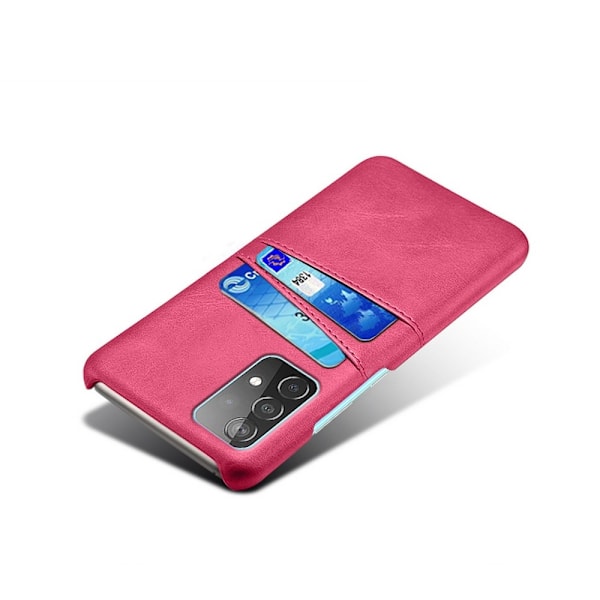 Samsung Galaxy A52 / A52s - KSQ Skal Med Kortfack - Rosa Red Röd