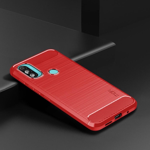 MOFI Motorola Moto E20 / E40 Skal Borstad Stål Textur Röd