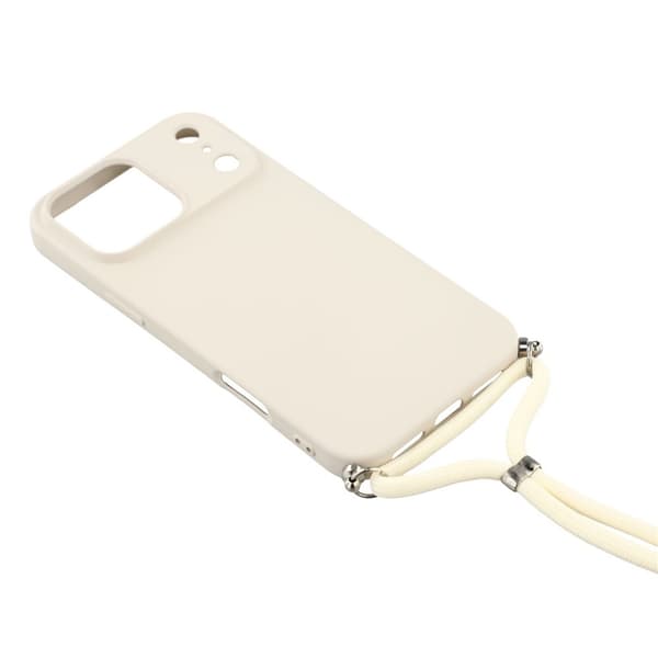 iPhone 17 Pro Skal Med Mobilsnöre TPU Vit
