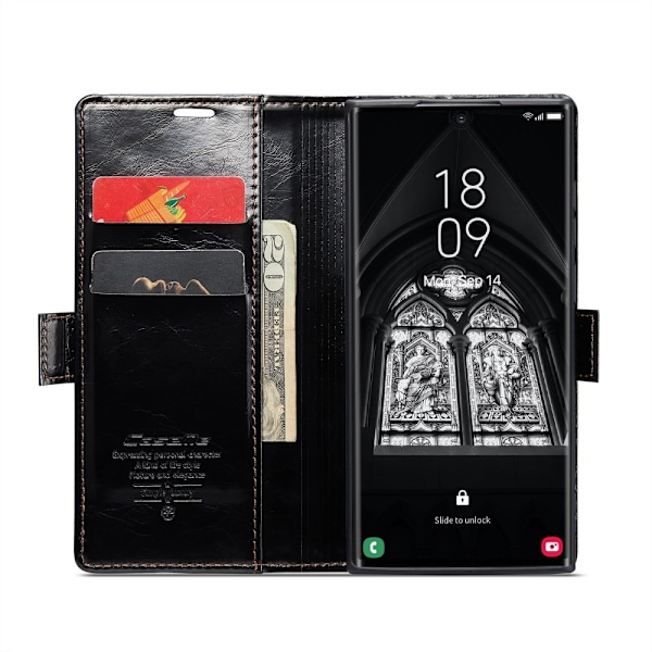 CASEME Samsung Galaxy S23 Ultra Fodral Wax Textur Svart
