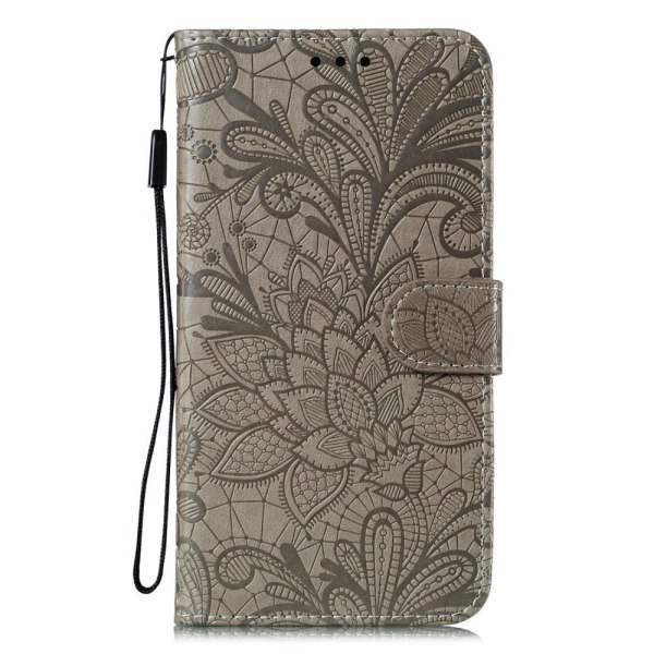 Samsung Galaxy A41 - Flower Plånboksfodral - Grå Grey Grå