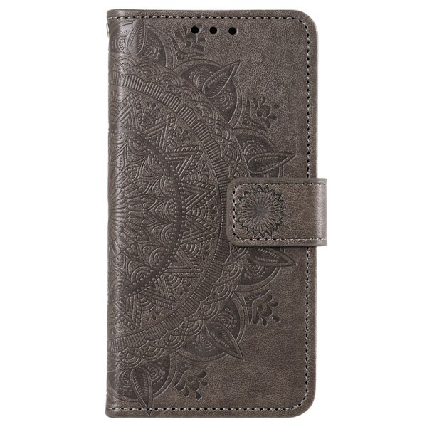 Sony Xperia 1 VI Mandala Läder Fodral Grå