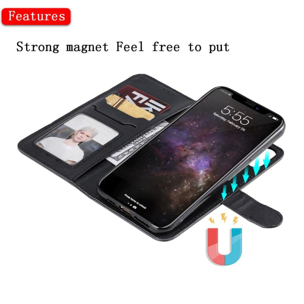 iPhone 11 Pro Max - Plånboksfodral / Magnet Skal - Svart Black Svart