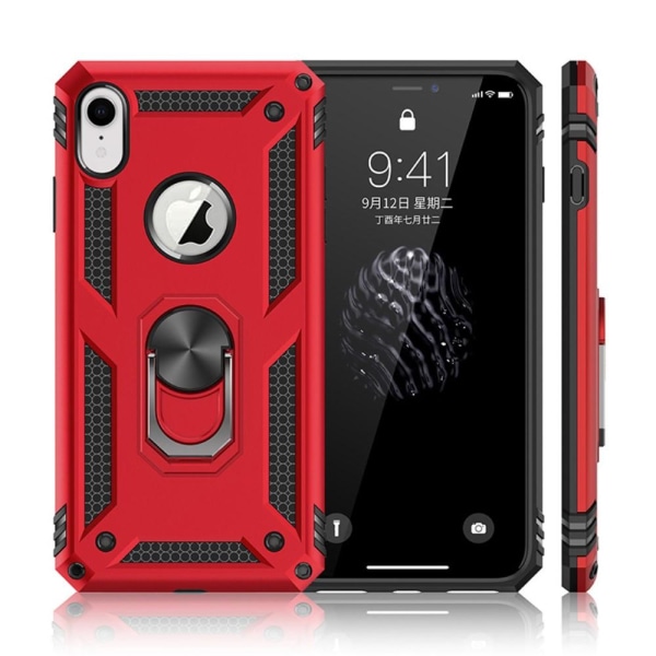 iPhone XR - Hybrid Armor Ring Skal - Röd Red Röd