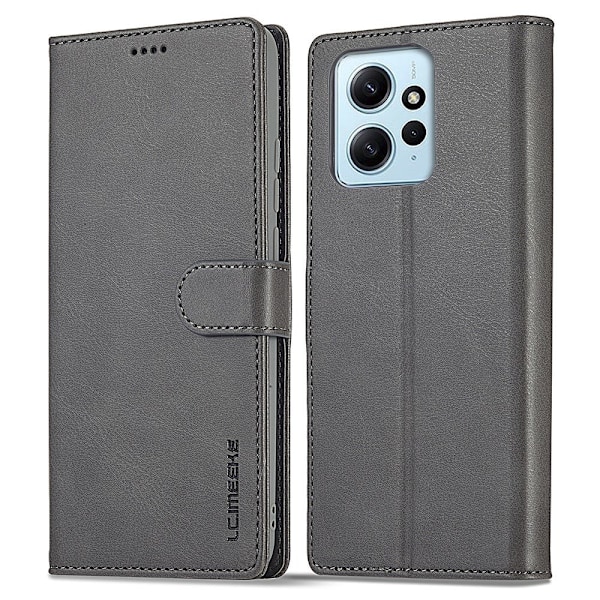LC.IMEEKE Xiaomi Redmi Note 12 4G Fodral Läder Grå