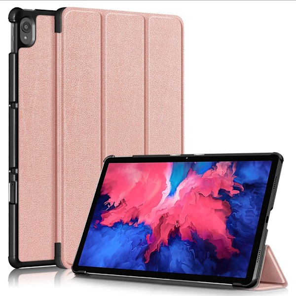Lenovo Tab P11 / P11 Plus - Tri-Fold Läder Fodral - Roséguld Roséguld Roséguld