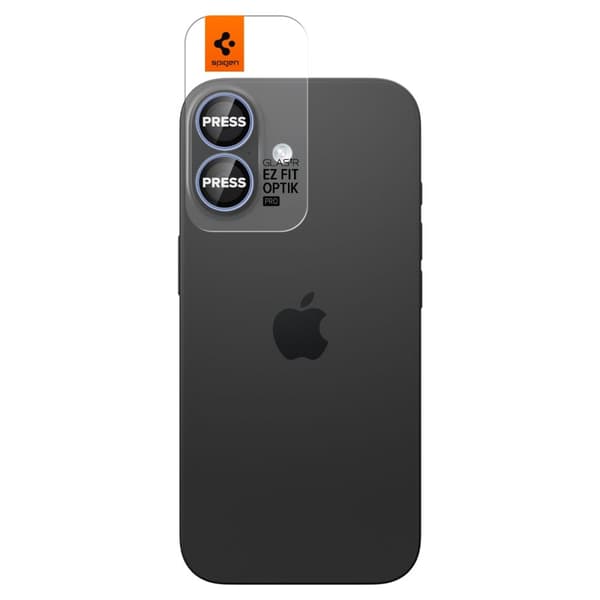 Spigen iPhone 17/16/16 Plus 2-PACK Linsskydd GLAS.tR "Ez Fit" Blå