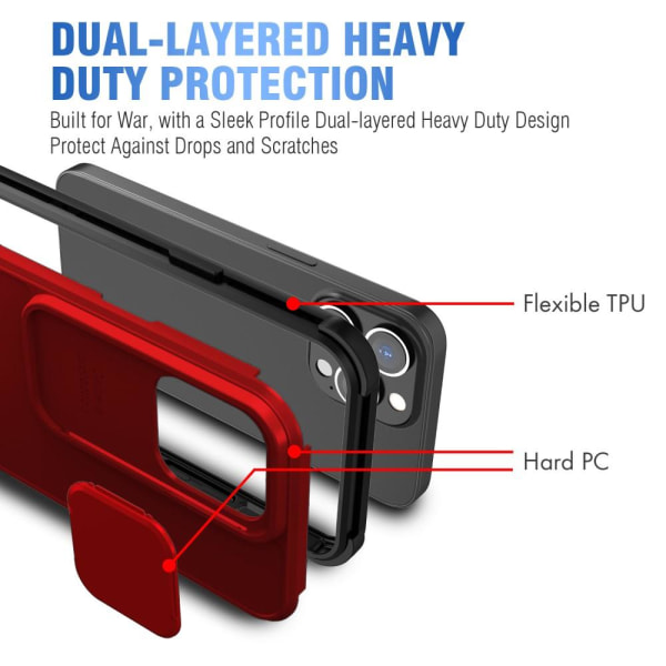 iPhone 13 Pro Max - CamShield Hybrid Skal - Röd