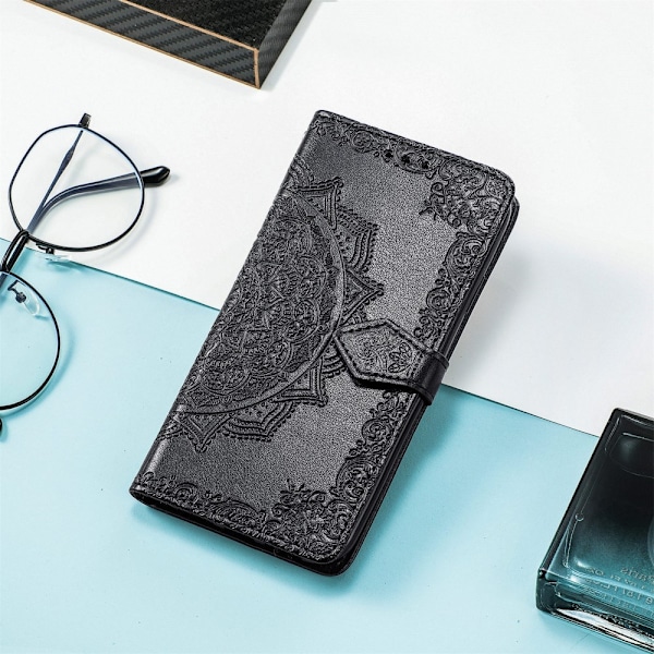 Samsung Galaxy S23 Fodral Mandala Läder Svart