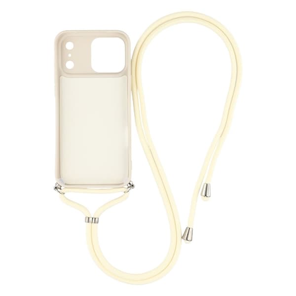 iPhone 17 Pro Skal Med Mobilsnöre TPU Vit