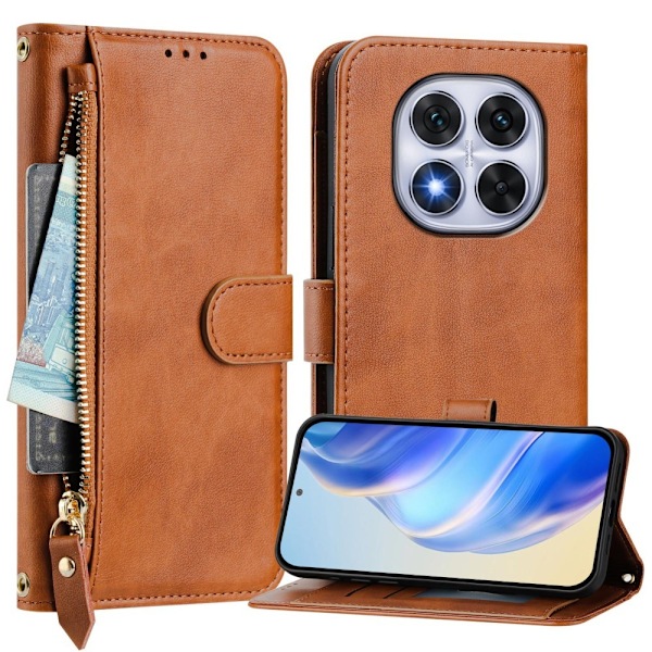 Xiaomi Redmi Note 14 Pro/Pro Plus 5G Plånboksfodral Brun
