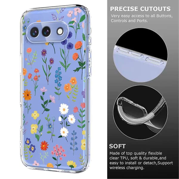 Google Pixel 10a Skal Med Tryck Blommor