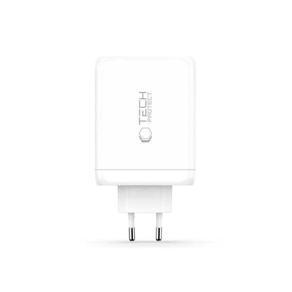 Tech-Protect 200W Väggladdare PD QC3.0 USB-C / USB-A Vit