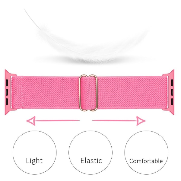 Nylon Armband Justerbart Apple Watch 42/44/45/49 mm Rosa Pink Rosa