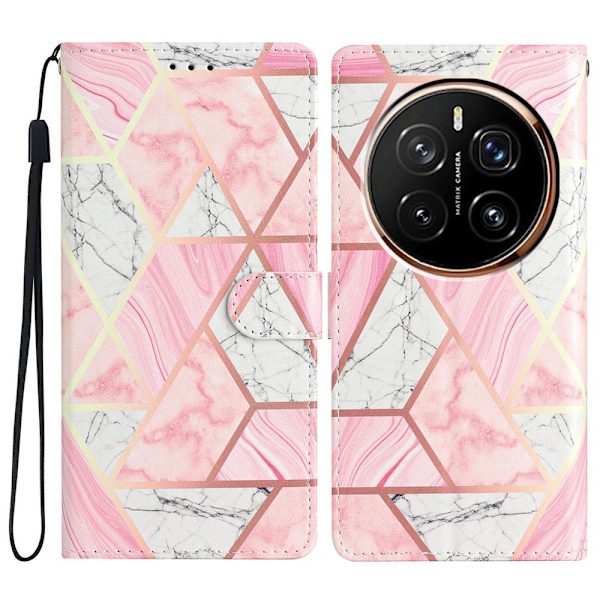 Honor Magic7 Pro Fodral Med Tryck Rosa Marmor