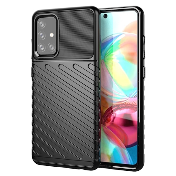 Samsung Galaxy A72 - Twill Textur Skal - Svart Black Svart