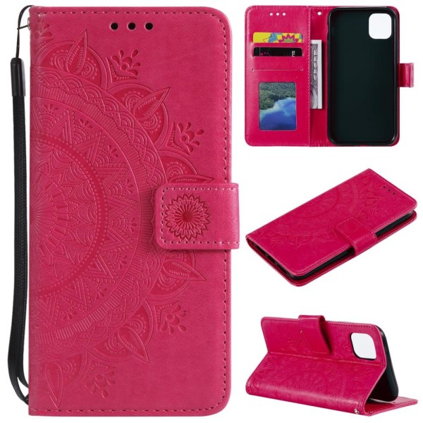 iPhone 11 - Plånboksfodral Mandala - Rosa Pink Rosa