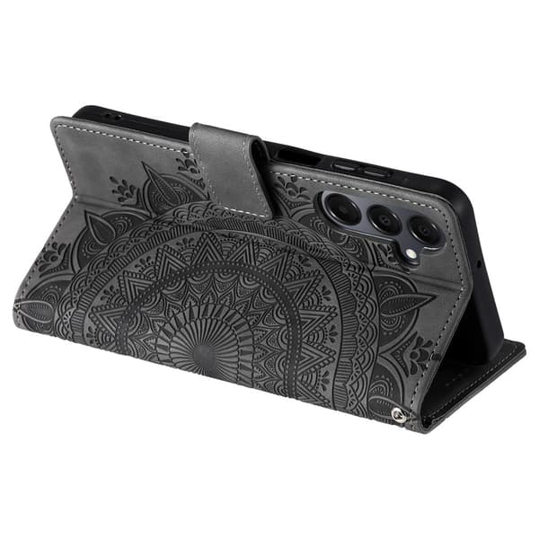 Samsung Galaxy A27 Fodral Mandala Läder Grå