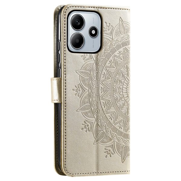 Xiaomi Redmi Note 14 5G Fodral Mandala Läder Guld