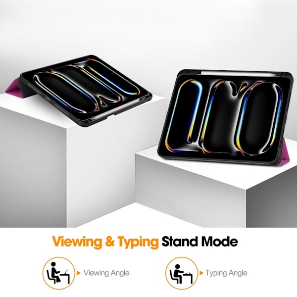 iPad Pro 11 2024 Fodral Tri-Fold Pennhållare Lila