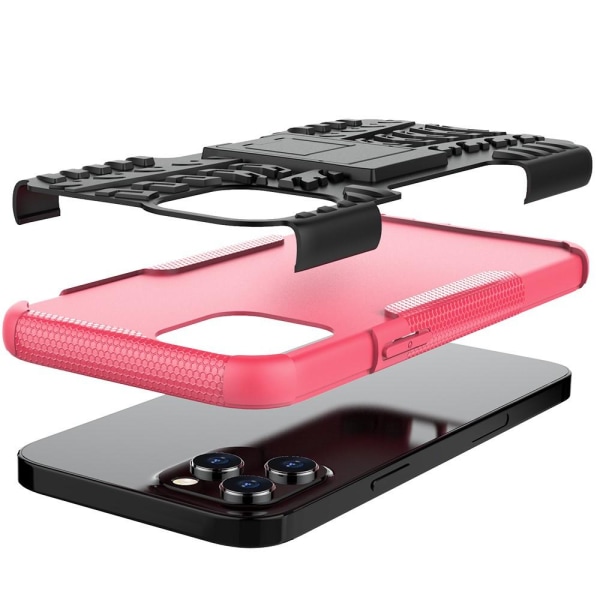 iPhone 12 Pro Max - Ultimata Stöttåliga Skalet med Stöd - Rosa Pink Rosa