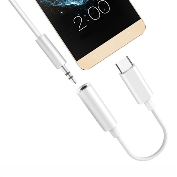 USB-C till AUX 3.5 mm adapter - Vit White Vit