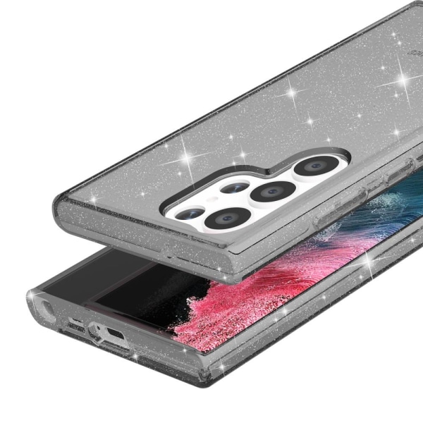 Samsung Galaxy S23 Ultra Skal Glitter Shockproof Hybrid Grå