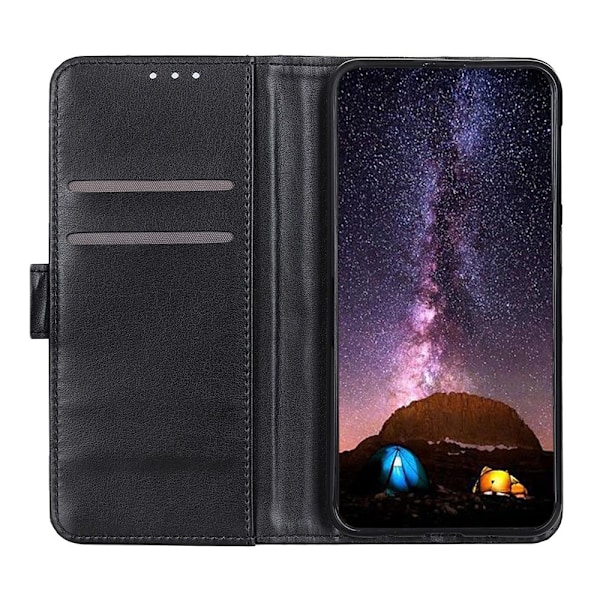 Samsung Galaxy A72 - Nit Dekor Läder Fodral - Svart Black Svart
